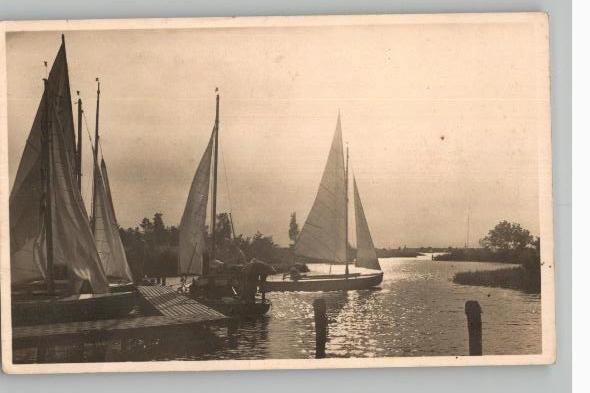 Loosdrecht Avondstemming op de plassen, Verzenden, 1940 tot 1960, Ongelopen, Noord-Holland