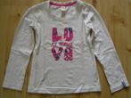 FRENDZ (v&d) shirtje wit met blauw/roze letters 122, Kinderen en Baby's, Kinderkleding | Maat 122, Frendz, Meisje, Ophalen of Verzenden