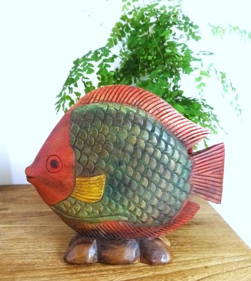 Azië, grote handcarved en handversierde vis. Massief hout, Antiek en Kunst, Kunst | Niet-Westerse kunst, Verzenden