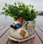 Planten pot kabouter op schoen, Tuin en Terras, Bloempotten, Kunststof, Tuin, Rond, Nieuw