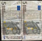 Setje van twee 5 euro biljetten, Postzegels en Munten, Bankbiljetten | Europa | Eurobiljetten, Ophalen, Overige landen, 5 euro