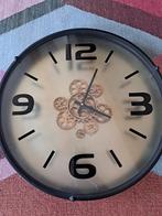 Grote wandklok met draaiende tandwielen, Huis en Inrichting, Ophalen, Zo goed als nieuw, Wandklok