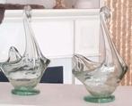 Twee Vintage glazen zwanen schaaltjes,,Samen €25,00, Antiek en Kunst, Ophalen