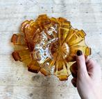 Vintage uniek amber kleurig gebaksbordjes gebakstel 10-delig, Antiek en Kunst, Antiek | Glas en Kristal, Ophalen of Verzenden