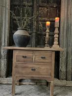 Sidetable wandtafel teak stoer sober landelijk wonen, Ophalen, Stoer sober landelijk hoffz aura peeperkorn, 50 tot 100 cm, Teakhout