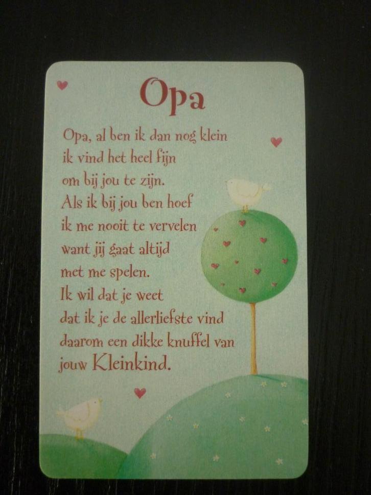 Wenskaartje OPA  / Pasje met tekst - NIEUW !!!, Diversen, Wenskaarten, Nieuw, Ophalen of Verzenden