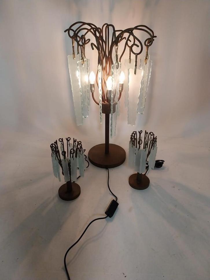 Brand van Egmond Tafellampen Set - Jaren 80 Design, Huis en Inrichting, Lampen | Hanglampen, Gebruikt, 75 cm of meer, Metaal, Ophalen