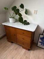 Houten dressoir met marmeren blad, Huis en Inrichting, Ophalen, Gebruikt, 50 tot 100 cm, 25 tot 50 cm