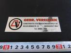 sticker Mariahout ( N. Br.) Gebr. Vereijken Konstruktie Stal, Verzamelen, Ophalen, Zo goed als nieuw, Bedrijf of Vereniging