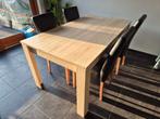 Eettafel met 4 stoelen, Huis en Inrichting, Tafels | Eettafels, Ophalen, Gebruikt, Rechthoekig, 50 tot 100 cm