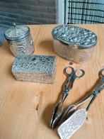 Leuke potjes met zilver look, Huis en Inrichting, Ophalen, Zo goed als nieuw, Glas, Pot, Bus of Blik