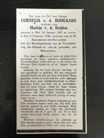 GEZOCHT: bidprentje Cornelia v.d. Boogaard geb 16-1-1867 Son, Ophalen of Verzenden, Bidprentje