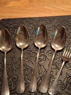 Vintage lepels en vork met merken, Ophalen of Verzenden