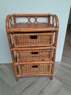 Vintage bamboe ladekastje met 3 lades, Ophalen, Overige materialen, Minder dan 50 cm, Gebruikt