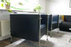Arflex leren stoeltjes  2 x /  Felix ( Burkhard Vogtherr), Huis en Inrichting, Fauteuils, Ophalen, Gebruikt, 75 tot 100 cm, Metaal
