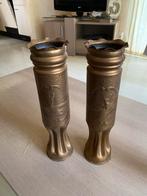 2 oude hulzen met vredes duiven . Hoogte 345 mm en rond 80mm, Antiek en Kunst, Antiek | Koper en Brons, Ophalen