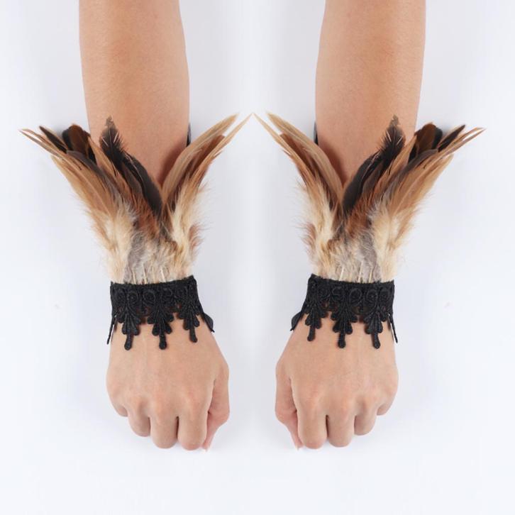 Bruine veren dames handschoenen victoriaanse burlesque punk, Kleding | Dames, Mutsen, Sjaals en Handschoenen, Nieuw, Handschoenen
