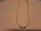 Zilverkleurige ketting met strass balletjes, Ophalen of Verzenden, Zo goed als nieuw, Zilver, Zilver