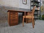 Jaren 80 Deens Design Buro & Stoel Teak | Vintage Bureau, Ophalen of Verzenden, Gebruikt, Bureau
