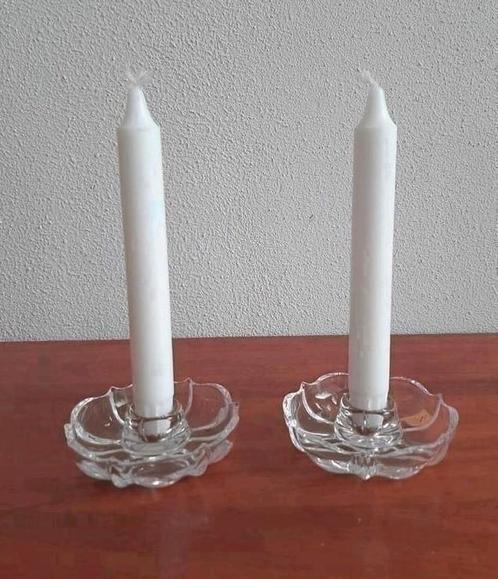 Paar vintage loodkristal kandelaars Nachtmann, Antiek en Kunst, Antiek | Kandelaars, Ophalen of Verzenden
