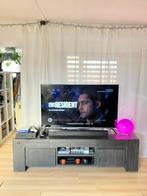 TV meubel industrieel zwart hout, Huis en Inrichting, Kasten | Televisiemeubels, Ophalen, 150 tot 200 cm, Eikenhout, Zo goed als nieuw