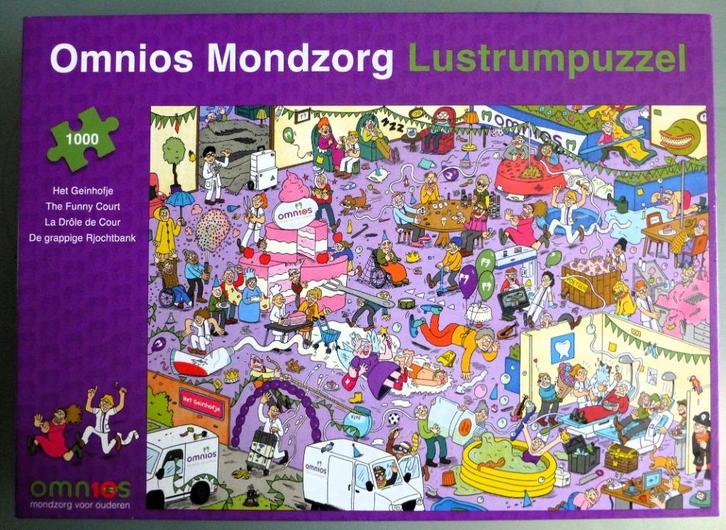 Omnios Mondzorg 10 jarig Lustrum puzzel 1000 stukjes, Hobby en Vrije tijd, Denksport en Puzzels, Zo goed als nieuw, Legpuzzel