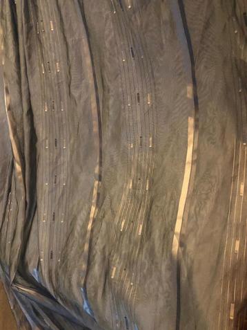 Grijze/zilveren vitrage - 2 stuks - 270x230 cm beschikbaar voor biedingen