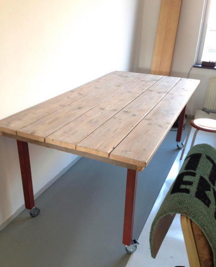 Steigerhouten Eettafel, Huis en Inrichting, Tafels | Eettafels, Gebruikt, 50 tot 100 cm, 150 tot 200 cm, Vijf personen of meer