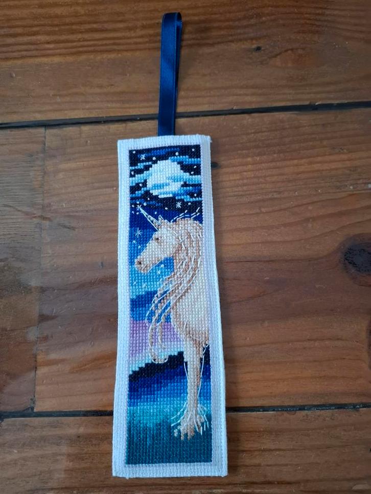 Geborduurde boekenlegger Eenhoorn., Verzamelen, Boekenleggers, Nieuw, Ophalen of Verzenden