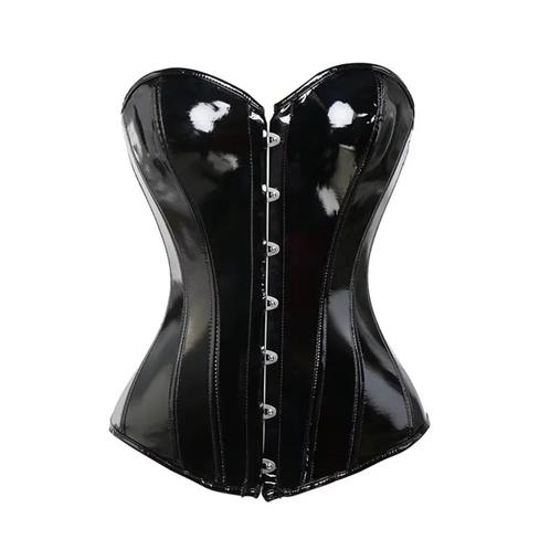 Zwart dames lak korset glanzend glimmend leren wetlook, Kleding | Dames, Ondergoed en Lingerie, Body of Korset, Zwart, Verzenden