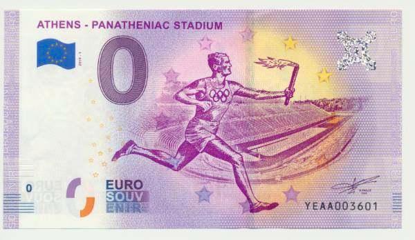 Griekenland 0-Euro biljet Athene – Panatheniac Stadium, Postzegels en Munten, Bankbiljetten | Europa | Eurobiljetten, Los biljet
