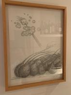 Mia van der Burg grafiet Lentebriesje, Ophalen of Verzenden