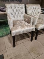 Velvet stoel met capitons croco stof champagne €120p/st, Huis en Inrichting, Stoelen, Ophalen, Industrieel landelijk barok brocante koloniaal boheems vintage