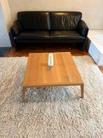 Zwart leren bankje. Echt leer, Huis en Inrichting, Banken | Bankstellen, Ophalen, Gebruikt, 150 tot 200 cm, Tweepersoons