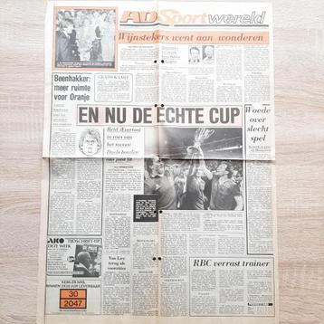 Kranten pagina Everton - Rapid Wien Europa cup 2 finale 1985 beschikbaar voor biedingen