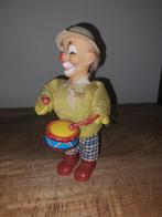 Opwindbare clown met trommel werkend gvt 71, Antiek en Kunst, Antiek | Speelgoed, Ophalen of Verzenden