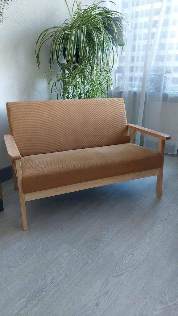 sweeek tweezitsbank scandinavisch design, Huis en Inrichting, Banken | Bankstellen, Gebruikt, Rechte bank, Tweepersoons, Minder dan 150 cm