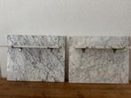 Antieke marmeren achterwand met planchet, Ophalen, Gebruikt, Overige typen, 50 tot 100 cm