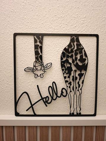 Wanddecoratie "Hello" 30x30 cm acryl  beschikbaar voor biedingen