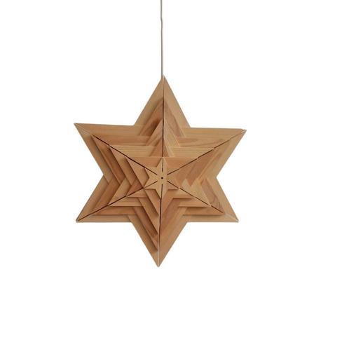 Vintage houten kerstster met verlichting (NOS), Diversen, Kerst, Zo goed als nieuw, Ophalen of Verzenden