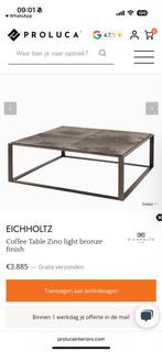 Eichholtz Salontafel Zino - Eric Kuster Stijl, Huis en Inrichting, Tafels | Salontafels, Ophalen, Gebruikt, 100 tot 150 cm, Vierkant