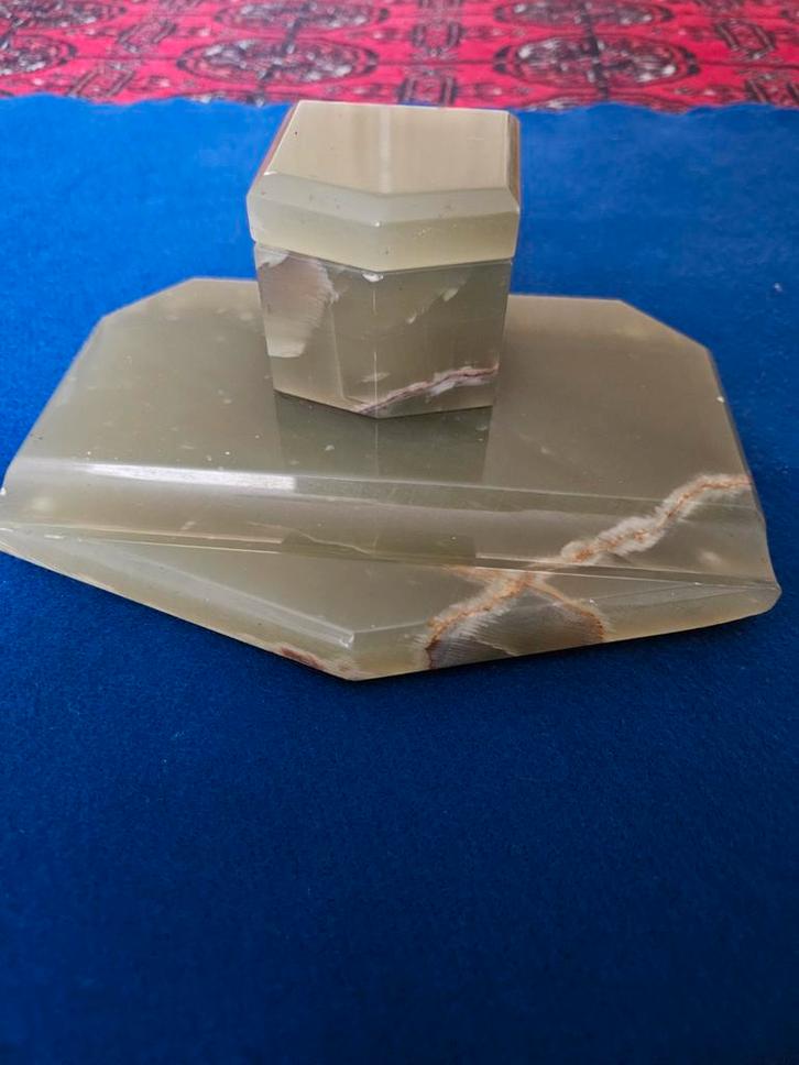 Antiek Stenen Inktstel met Inktpot, Antiek en Kunst, Antiek | Kantoor en Zakelijk, Ophalen