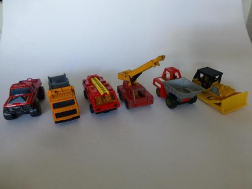 Matchbox partij 6 stuks pick-up kraan, Cat bulldozer Volvo, Hobby en Vrije tijd, Modelauto's | Overige schalen, Zo goed als nieuw