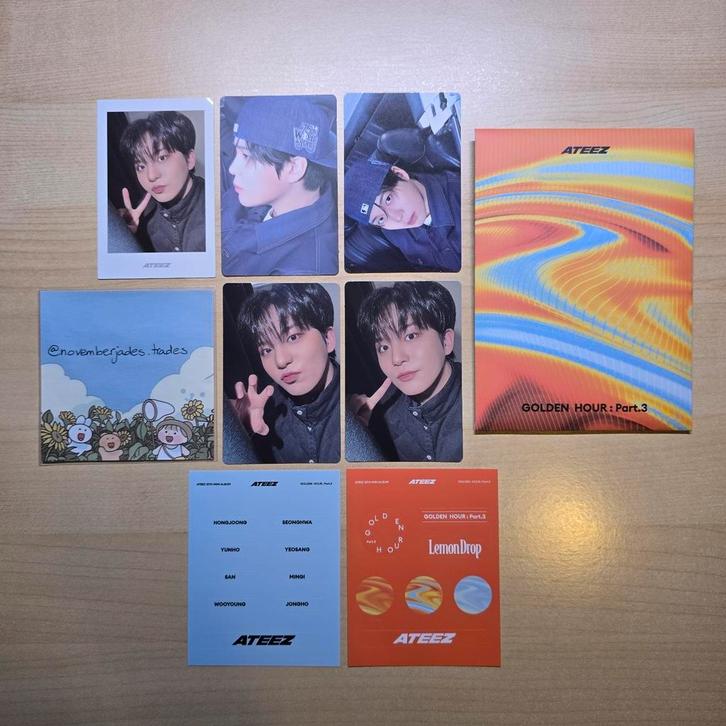 [SET] ATEEZ Golden Hour pt3 Poca album (Jongho inclusions), Verzamelen, Muziek, Artiesten en Beroemdheden, Zo goed als nieuw, Foto of Kaart
