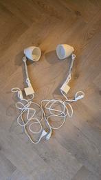 Twee witte IKEA Trål bedlampjes, Gebruikt, Ophalen of Verzenden, Minder dan 100 cm, Modern