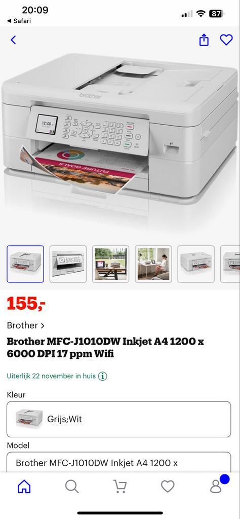 Brother Printer - All-in-One Inkjet, Computers en Software, Printers, Gebruikt, All-in-one, Inkjetprinter, Kopieren, Draadloos