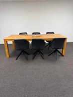 Massief Houten Vergadertafel Eettafel + 6 Stoelen - 240x100, Huis en Inrichting, Tafels | Eettafels, Ophalen, Gebruikt, 100 tot 150 cm