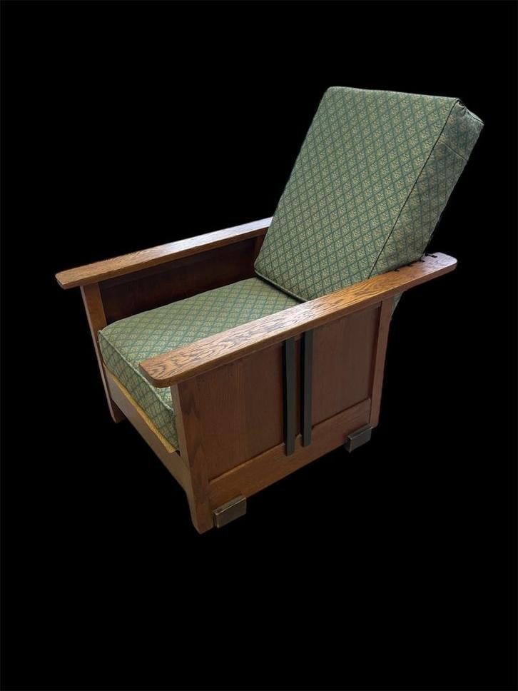 Amsterdamse fauteuil Recilining Easy chair vintage Artdeco, Huis en Inrichting, Fauteuils, Gebruikt, Hout, 50 tot 75 cm, Minder dan 75 cm