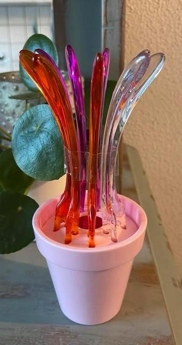 Koziol design cocktailprikkers bloempot roze  beschikbaar voor biedingen