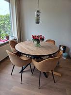 Industriele Eettafel 130 cm en stoelen  , pronto wonen, Huis en Inrichting, Tafels | Eettafels, Ophalen, 100 tot 150 cm, Zo goed als nieuw